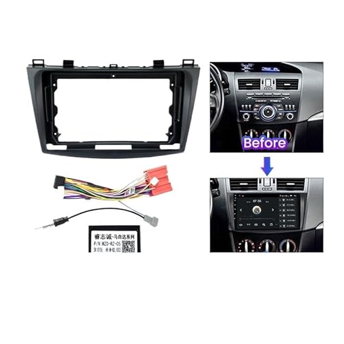 Auto-Audio-Rahmen MEKEDE 9 Zoll Autoradio-Blende, Armaturenbrett-Rahmen, passend for Mazda 3 2010–2012, DVD-Dash-Audio-Innenverkleidung, Einbaublende Autoradio Radioblende Doppel von shunvcw