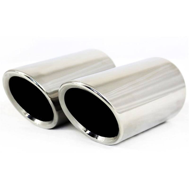 sibulv 1 Paar Verchromung Edelstahl Auto Auspuff Tip Pipes Covers, universelles Autozubehör Endschalldämpfer(Silver) von sibulv