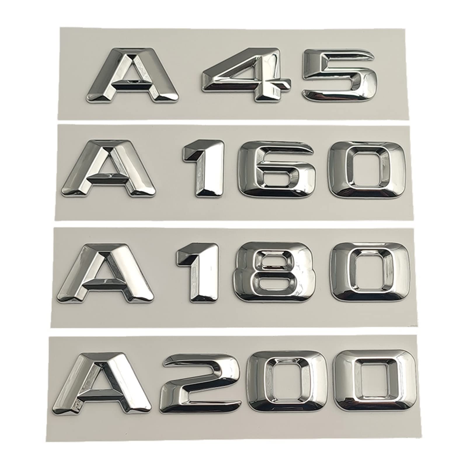 sibulv 2014-2016 3D ABS Chrom Buchstaben Auto Kofferraum Emblem Abzeichen A45 A160 A180 A200 Logo Passend For Mercedes Benz W176 W177 Autozubehör Insignien(CDI) von sibulv