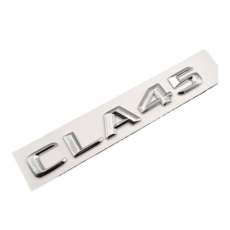 sibulv 3D ABS Adhesive Black Chrome Logo CLA45 Emblem Letters CLA45 W117 Car Trunk Badge Decal for Mercedes CLA45 AMG C117 Accessories(CLA45 Silver 13-16) von sibulv