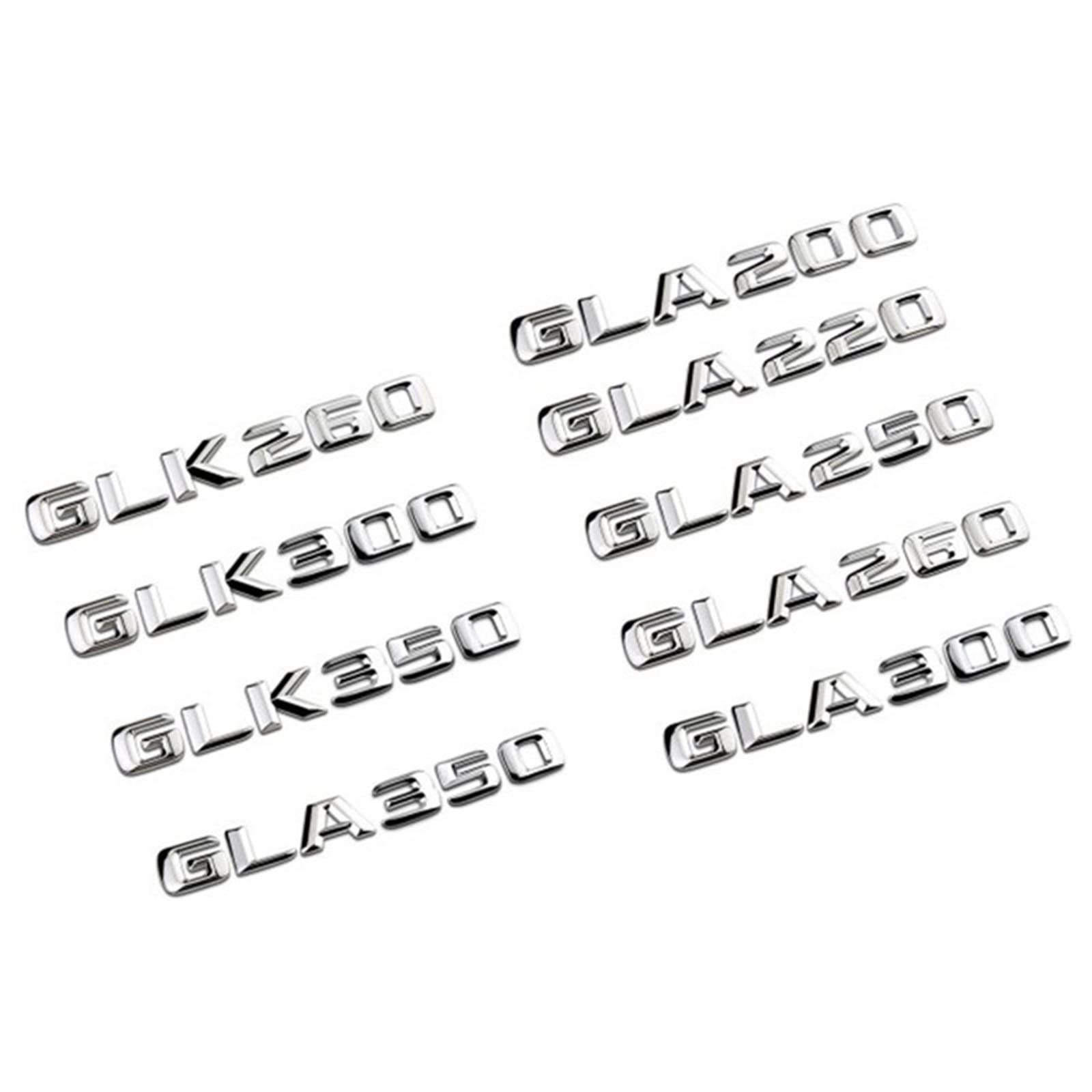 sibulv 3D ABS Auto Heckkoffer Emblem Abzeichen GLK GLA 200 220 250 260 300 350 Aufkleber passend for Mercedes X156 X164 X204 H247 W167 Zubehör Insignien(Convex Chrome Silver,GLA 250) von sibulv