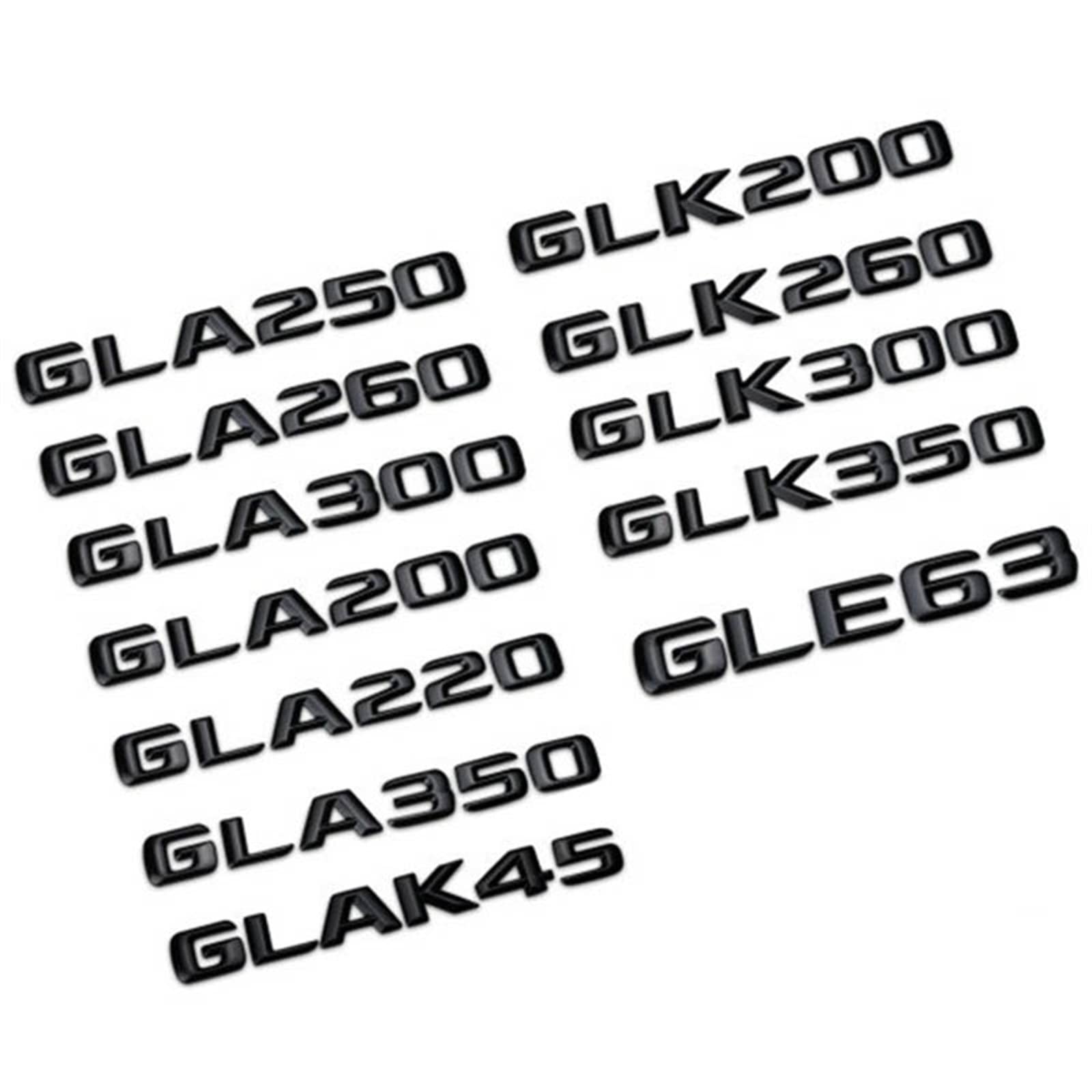 sibulv 3D ABS Auto Heckkoffer Emblem Abzeichen GLK GLA 200 220 250 260 300 350 Aufkleber passend for Mercedes X156 X164 X204 H247 W167 Zubehör Insignien(Convex Glossy Black,GLA 200) von sibulv