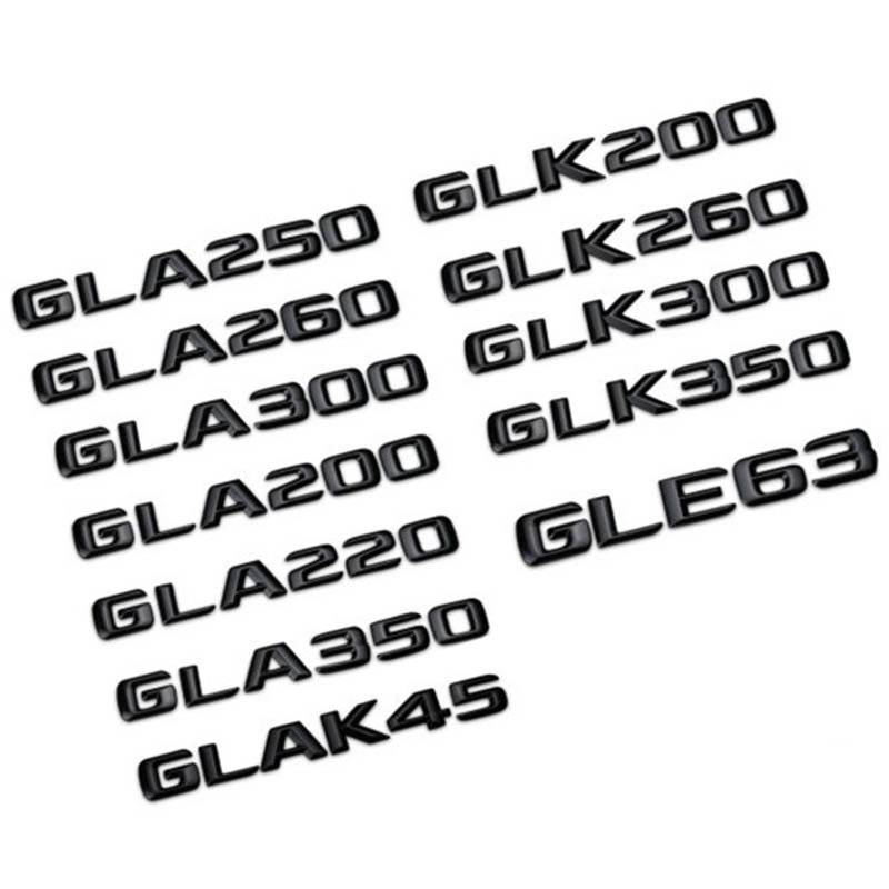 sibulv 3D ABS Auto Heckkoffer Emblem Abzeichen GLK GLA 200 220 250 260 300 350 Aufkleber passend for Mercedes X156 X164 X204 H247 W167 Zubehör Insignien(Convex Glossy Black,GLK 200) von sibulv