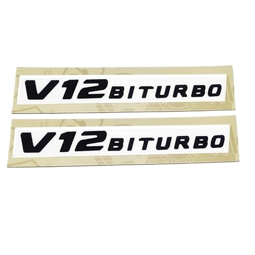 sibulv 3D ABS Black Letters for Car Trunk Badge 4MATIC Emblem Sticker for Mercedes CLA200 CLA220 CLA260 CLA43 AMG C117 W117 Accessories(V12 BITURBO 2pcs,Glossy Black) von sibulv