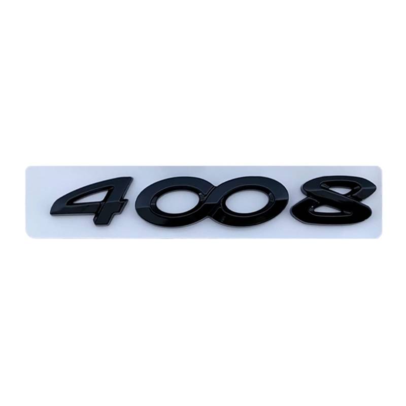 sibulv 3D ABS Chrom Silber Schwarz Auto Kofferraum Aufkleber Emblem Abzeichen Buchstaben Nummer Aufkleber Passend for Peugeot 2008 3008 4008 5008 Zubehör Insignien(4008 Black) von sibulv