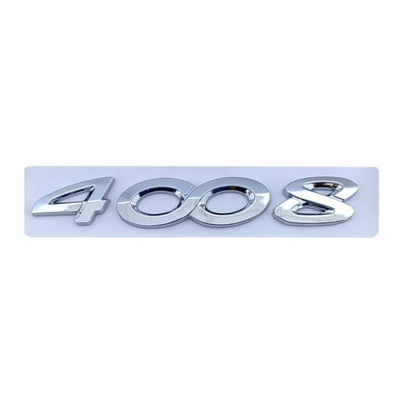 sibulv 3D ABS Chrom Silber Schwarz Auto Kofferraum Aufkleber Emblem Abzeichen Buchstaben Nummer Aufkleber Passend for Peugeot 2008 3008 4008 5008 Zubehör Insignien(4008 Silver) von sibulv