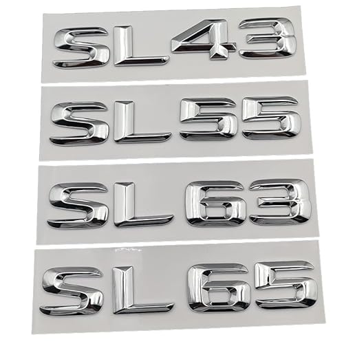 sibulv 3D ABS Chrome Letters Car Rear Trunk Badge SL43 SL55 SL63 SL65 Emblem Logo for Mercedes SL AMG R230 R290 R231 Car Accessories(Chrome Silver,AMG(Trunk Letters)) von sibulv