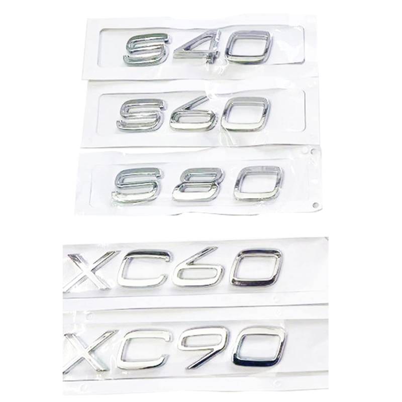 sibulv 3D-ABS-Emblem-Aufkleber, schwarz, passend for Volvo-Buchstaben auf dem Kofferraum XC60 XC90 S60 V40 V50 V60 C30 S80 S40 XC40 XC70 S90 Zubehör Insignien(Silver,XC70) von sibulv