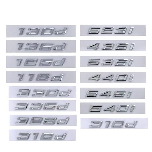 sibulv 3D ABS Logo 118d 120d 220d 316d 318d 320d 330d 340d 420d 530d 535d Letters Car Trunk Sticker for E90 E92 E46 F30 G20 Accessories(Chrome Silver,116d) von sibulv