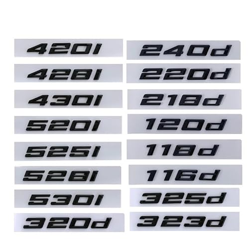 sibulv 3D ABS Logo 118d 120d 220d 316d 318d 320d 330d 340d 420d 530d 535d Letters Car Trunk Sticker for E90 E92 E46 F30 G20 Accessories(Glossy Black,116d) von sibulv