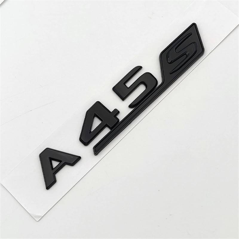 sibulv 3D ABS Rot Schwarz Chrom Auto Buchstaben Kofferraum Abzeichen Aufkleber A45S Emblem Logo Passend for Mercedes A45S AMG W177 W176 Zubehör Insignien(Glossy Black) von sibulv