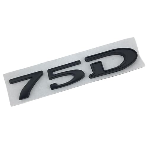 sibulv 3D Car Trunk Sticker Rear Badge for Tesla Model 3 Models ModelX Roadster 75D 85D 90D 100D Letter Logo Emblem Styling Accessories(75D Black) von sibulv