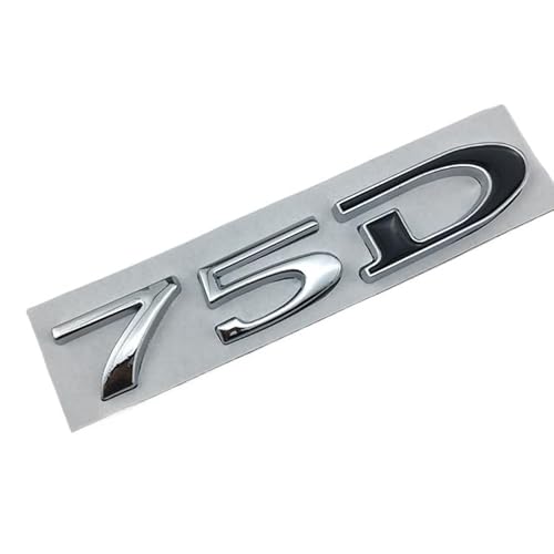 sibulv 3D Car Trunk Sticker Rear Badge for Tesla Model 3 Models ModelX Roadster 75D 85D 90D 100D Letter Logo Emblem Styling Accessories(75D Silver) von sibulv