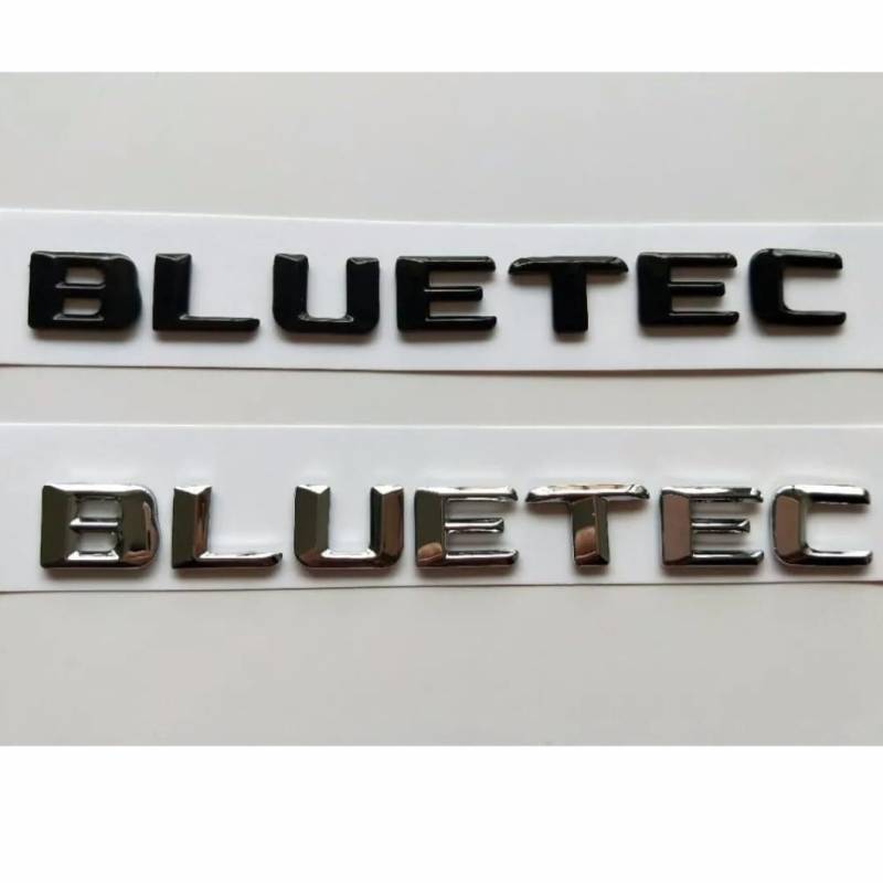 sibulv 3D Chrome Matte Gloss Black Letters Word BLUETEC Fender Trunk Lid Lip Badges Emblems Sticker for AMG (Chrome(Shiny Silver),BLUETEC)(Chrome(Shiny Silver)) von sibulv