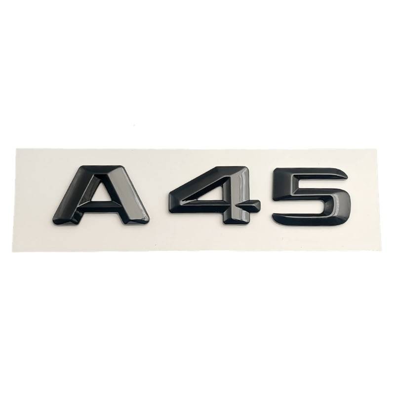 sibulv ABS Schwarz 3D Buchstaben for Auto Kofferraum Abzeichen Aufkleber Emblem Logo passend for Mercedes Benz A45 A160 A180 A200 A260 W176 W177 Zubehör Insignien(Glossy Black,A45) von sibulv