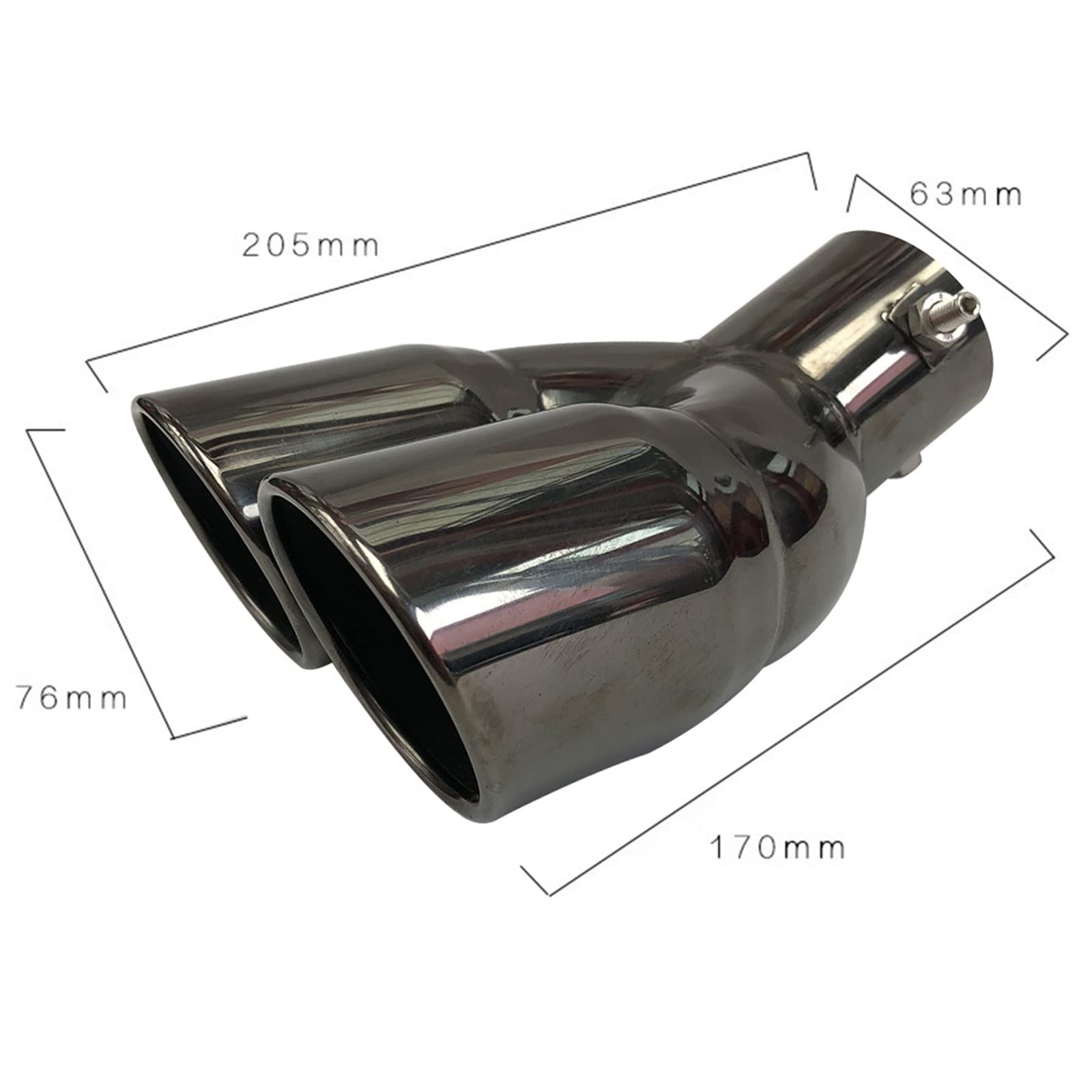 sibulv Auto Dual Auspuff Endrohr Schalldämpfer Spitze 2,5 3,0 Zoll ID Einlass Schrägschnitt Schwarz Titan Auto Auspuffanlagen Schalldämpfer Endschalldämpfer(Bent 63mm) von sibulv