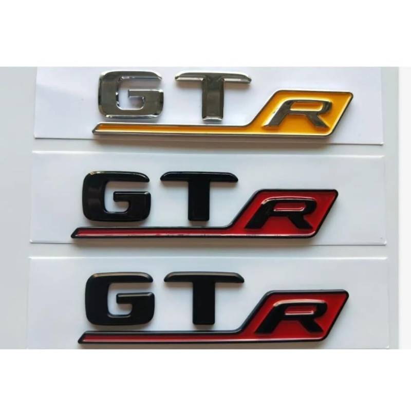 sibulv Flat Chrome Black Letters G T R Trunk Emblems Badges Sticker for C190 X290 R190 Coupe Convertible AMG GT GTR (Chrome(Yellow R),GTR)(Matte Black(red R)) von sibulv