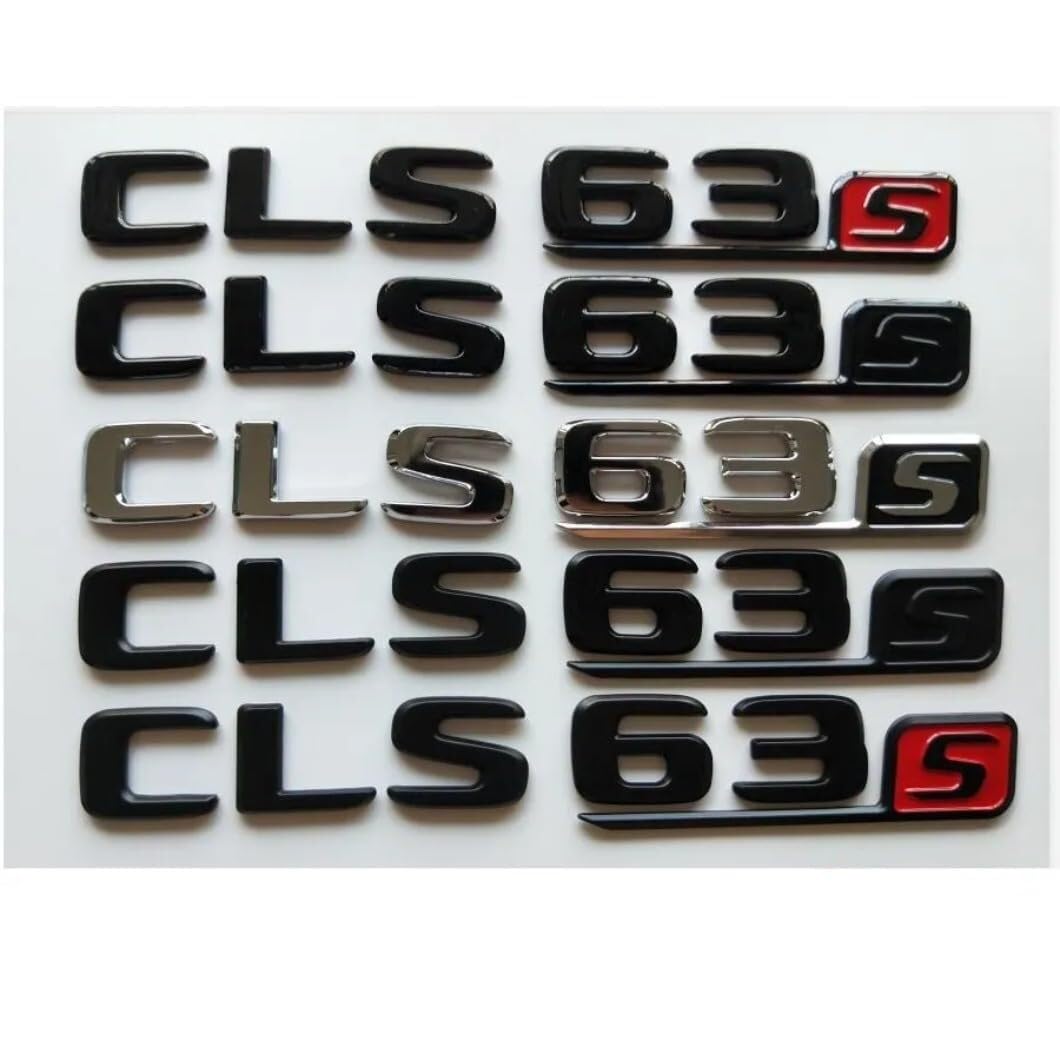 sibulv Flat Chrome Black Letters Number Trunk Badges Emblems Sticker for C218 C257 X218 CLS63s AMG (Gloss Black with red,CLS63s)(Gloss Black with red) von sibulv