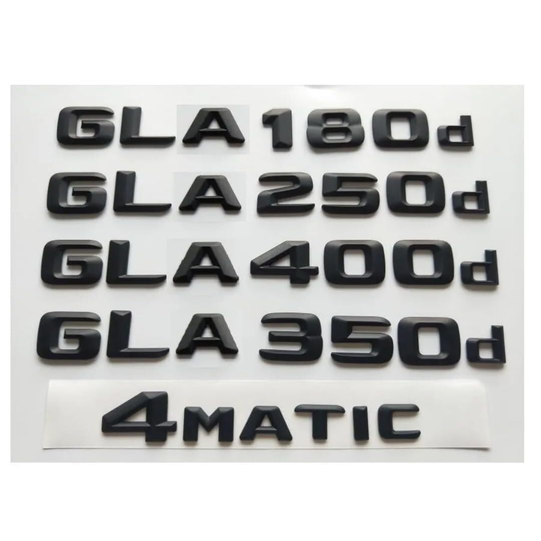 sibulv Matt Black 3D Letters Emblems Badges Sticker for X156 GLA180d GLA200d GLA220d GLA250d GLA300d GLA350d 4MATIC- Easy Installation and Long-Lasting (Matt Black,GLA 300d)(AMG) von sibulv