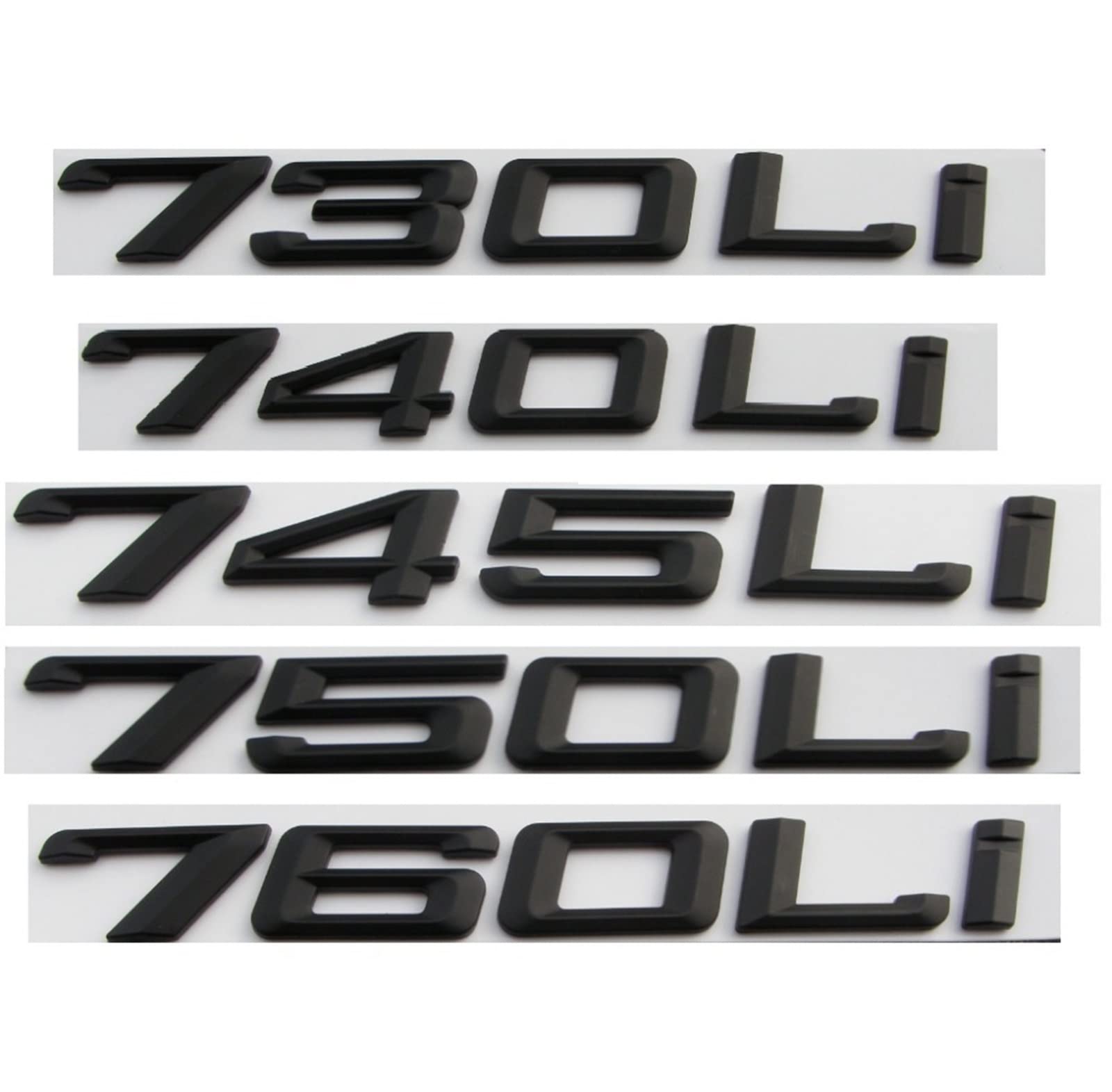 sibulv Mattschwarze Zahlenbuchstaben for den Kofferraum, passend for BMW 7er 745i 740i 750i 730Li 735Li 740Li 750Li 745Li 760Li Insignien(740 Li) von sibulv