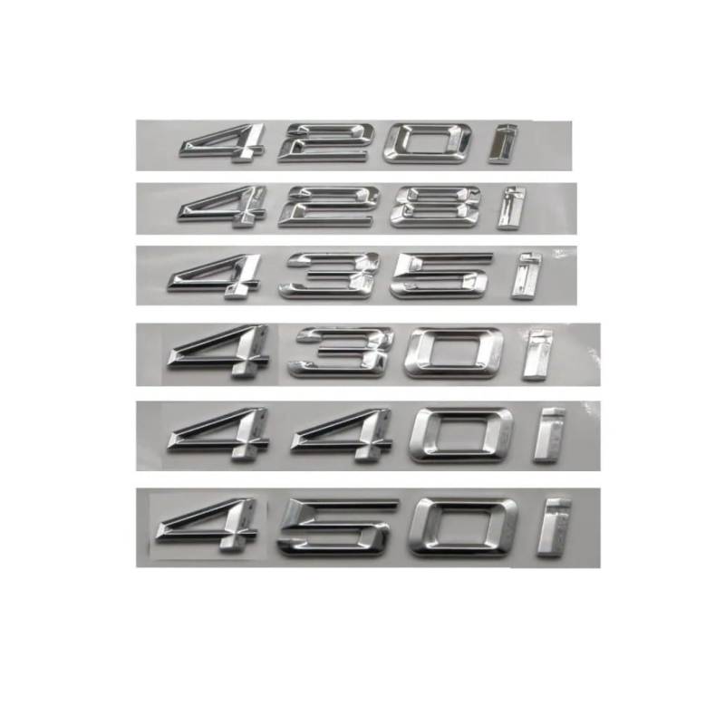 sibulv Shiny Chrome Silver ABS Number Letters Car Trunk Badge Emblems Sticker for 420i 428i 435i 430i 440i 450i 460i (Chrome,420i)(440i) von sibulv