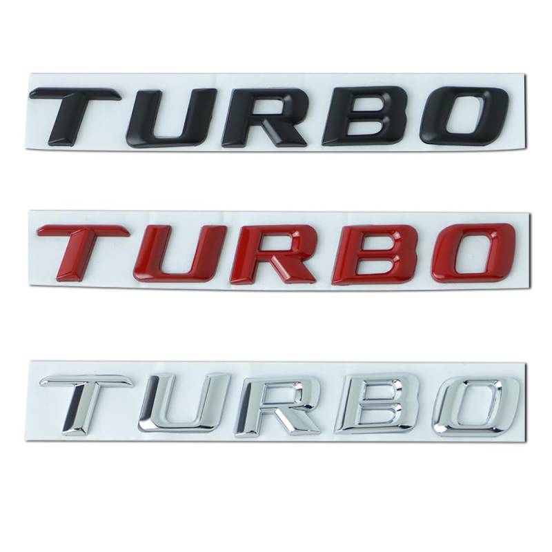 sibulv Turbo Emblem Car Sticker 3D Metal Turbo Badge Decals for C63 E300L Fender Side Car Styling Refitting Sticker(100) von sibulv