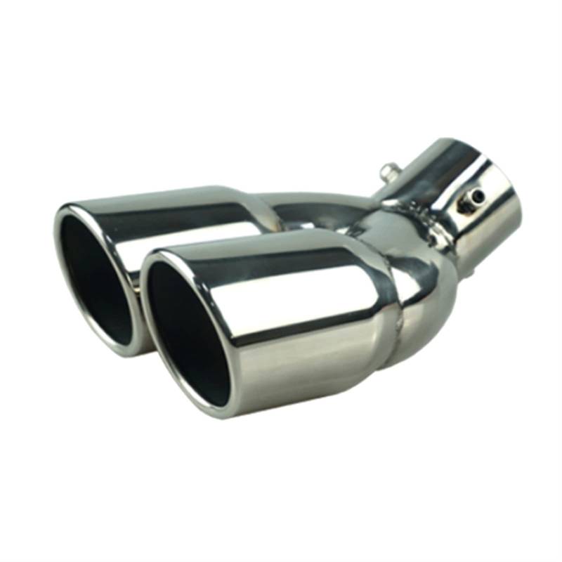 sibulv Universal 63mm Car Inlet Double-Barrel Endrohr Endrohr Schalldämpfer Schwarz Titan Outlet Edelstahl Autozubehör Endschalldämpfer(Silver W) von sibulv