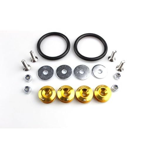 sibulv Universal JDM Aluminum Bumper Quick Release Fasteners Fender Washers for Honda Civic Integra RSX with Logo(Gold) von sibulv