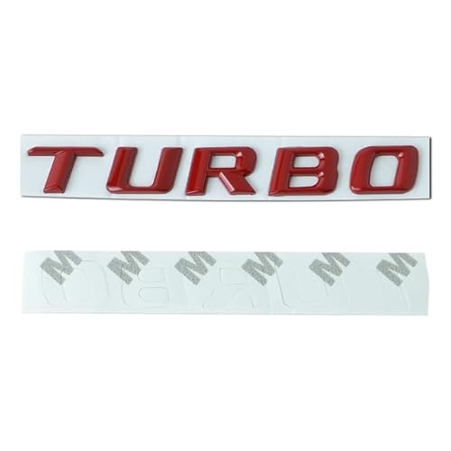 sibulv V8 TRUBO Emblem Car Sticker V12 TRUBO Letters Badge Decals for Mercedes Benz C63 E300L Fender Side Supercharge Turbo Logo(Turbo Red) von sibulv