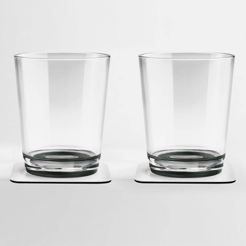 Silwy Magnetglas 250 ml mit Untersetzer 2er-Set grau von silwy