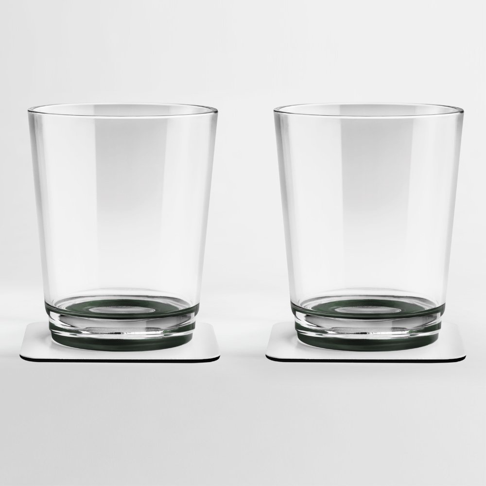 Silwy Magnetglas 250 ml mit Untersetzer 2er-Set grau von silwy