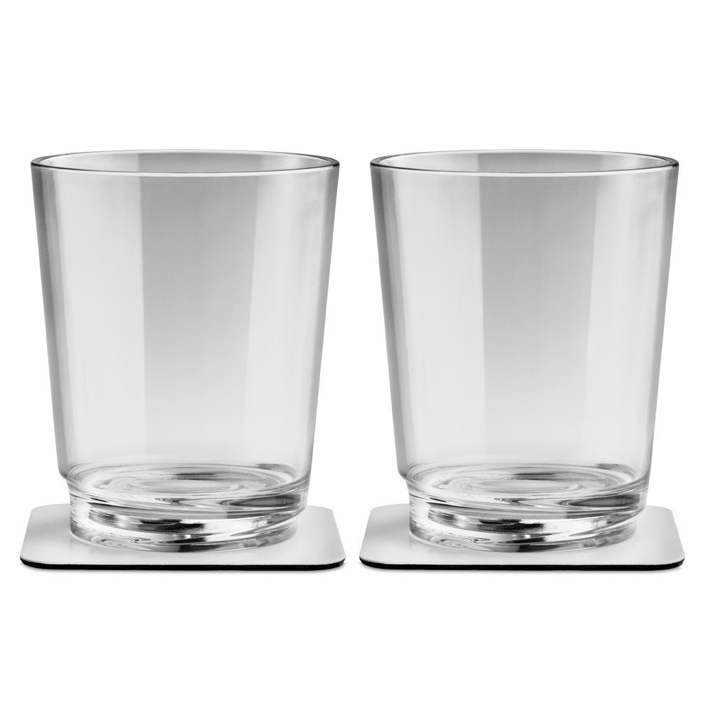Silwy Magnetglas 250 ml mit Untersetzer 2er-Set transparent von silwy