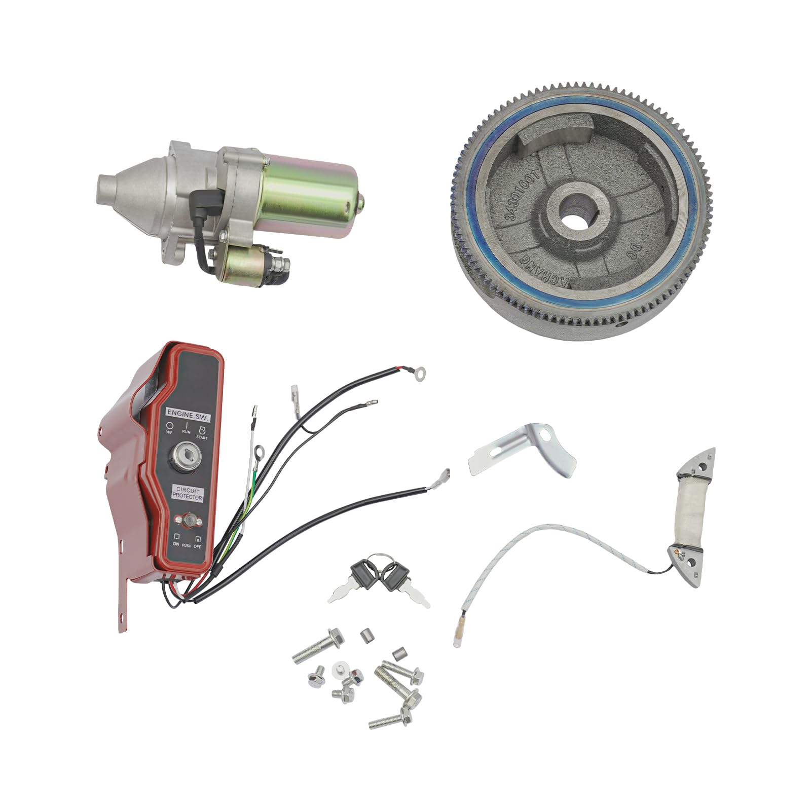 Anlasser Elektrostart Starter Kit, Elektroanlasser Kit für Hon da GX390 13hp, Schwungrad Starter Motor von simimasen