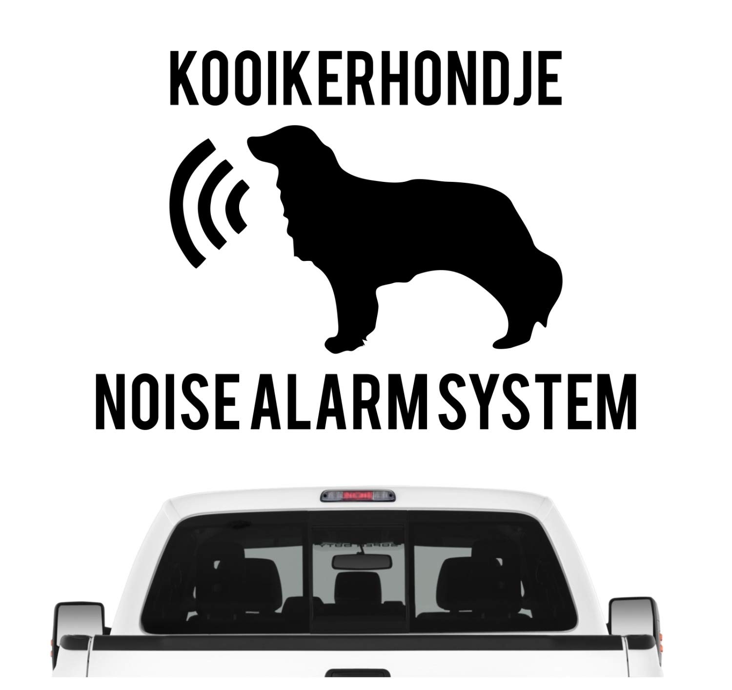 Kooikerhondje Noise Alarmsystem Auto Aufkleber Hund Folie Kooiker Hound Farbe Schwarz, Größe 10cm von siviwonder