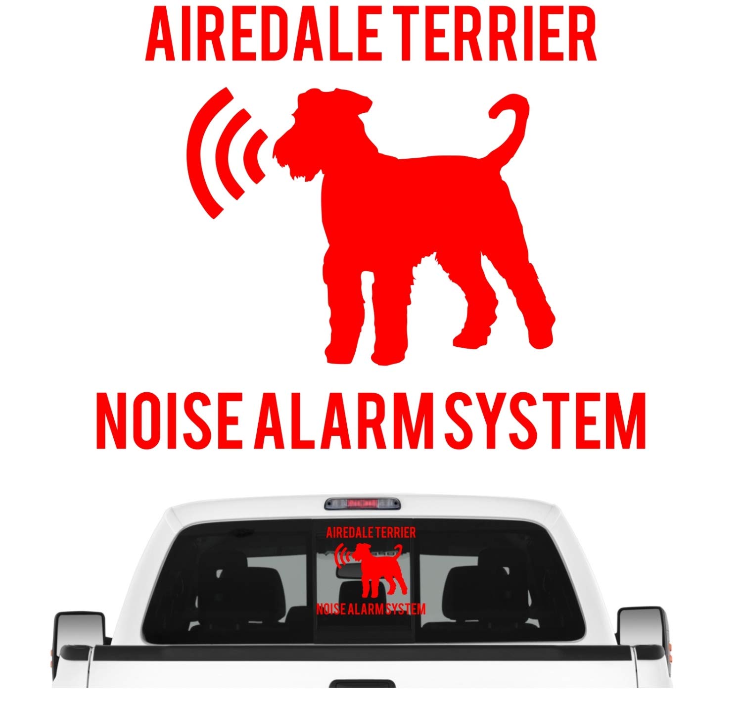 siviwonder Airedale Terrier Noise Alarmsystem Auto Aufkleber Hund Folie Waterside Bingley Farbe Rot, Größe 20cm von siviwonder