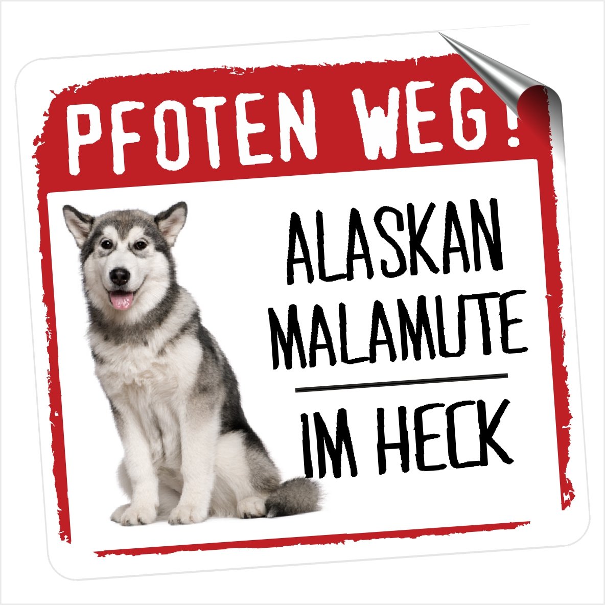 siviwonder Alaskan Malamute Pfoten Weg Kleiner Auto Aufkleber Hundeaufkleber REFLEKTIEREND Reflective von siviwonder