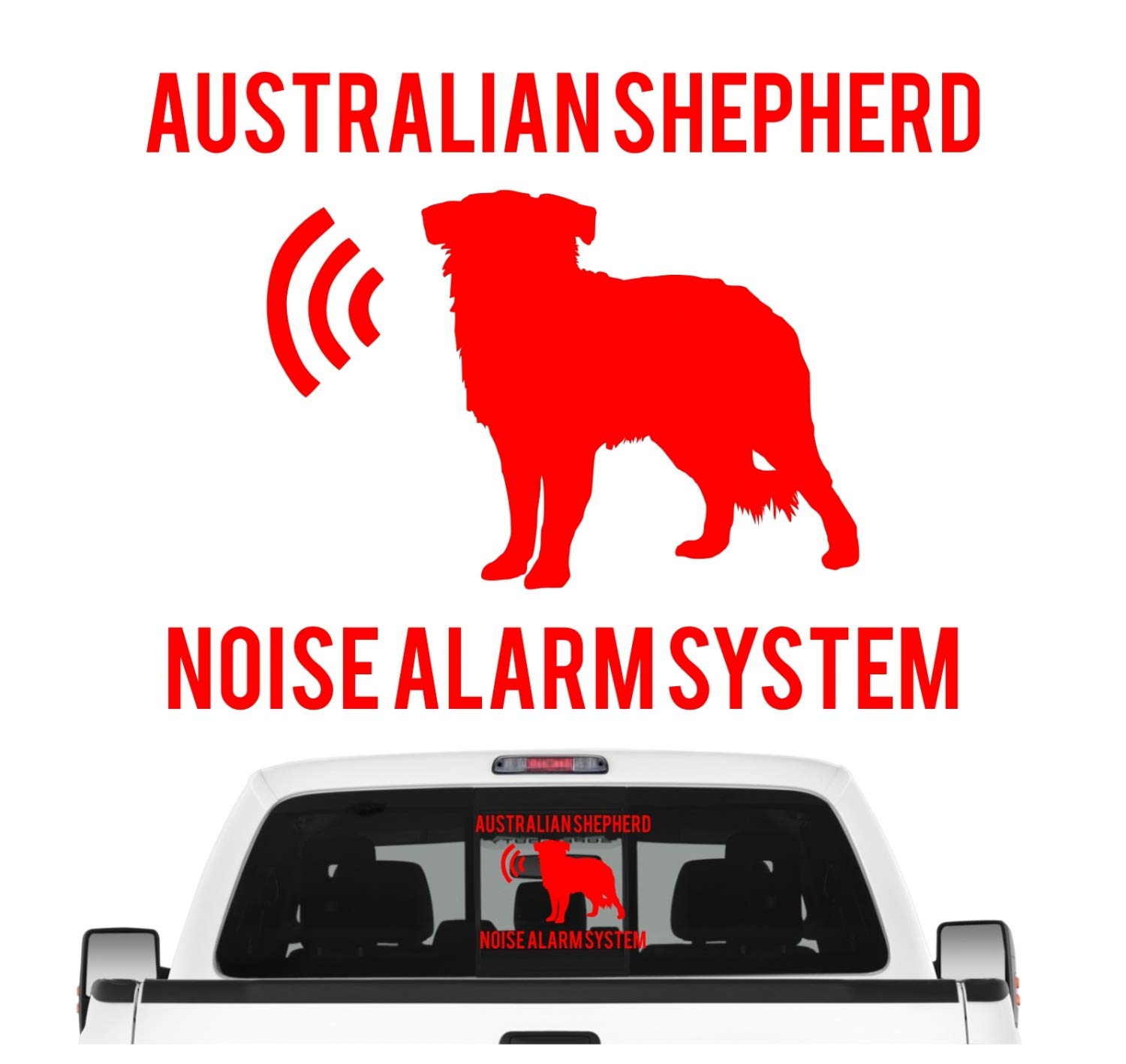 siviwonder Australian Shepherd Noise Alarmsystem Auto Aufkleber Hund Folie Aussie Blue Merle Farbe Rot, Größe 10cm von siviwonder