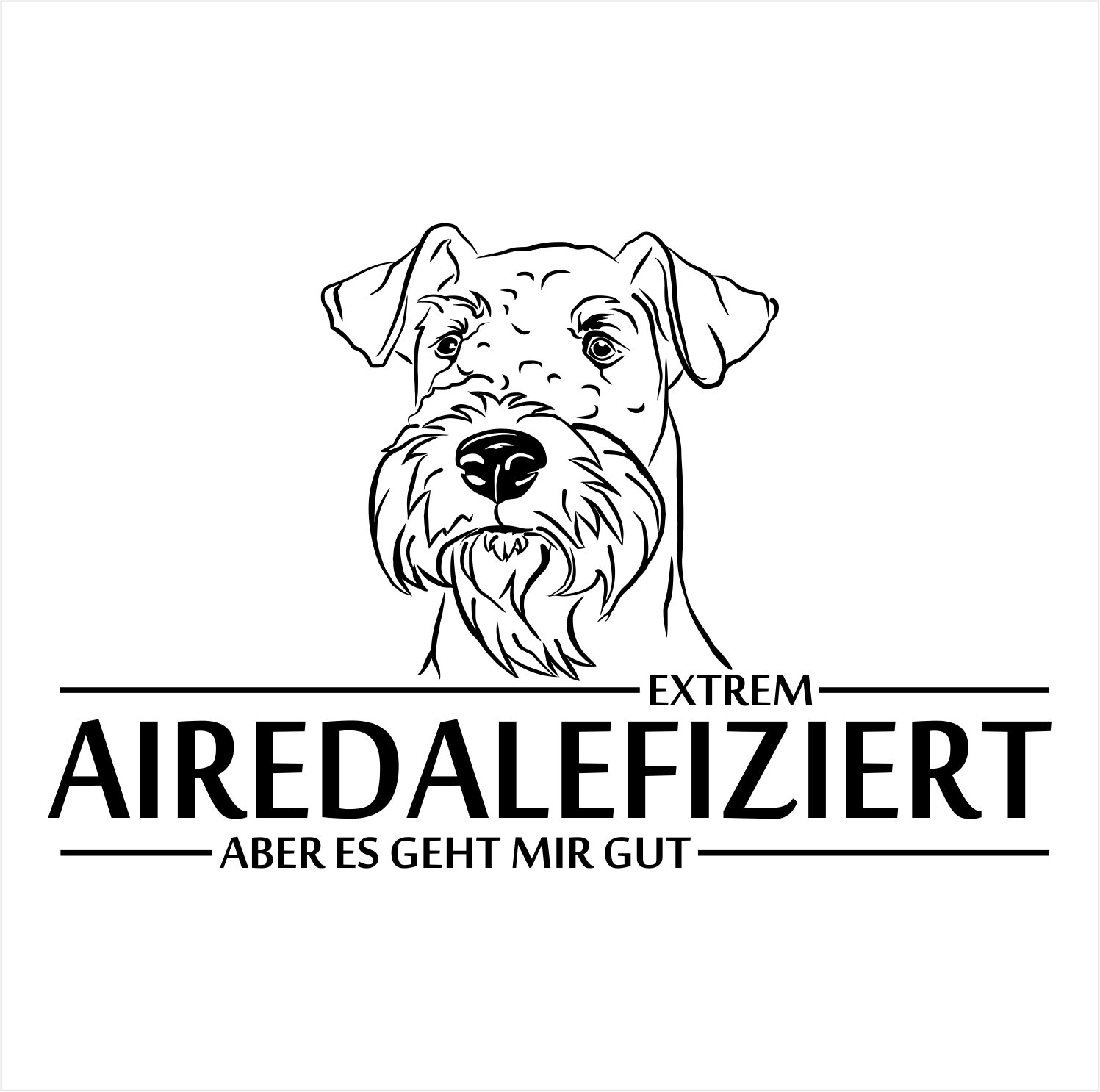 siviwonder Auto Aufkleber Airedale Terrier AIREDALEFIZIERT Hund INFIZIERT Hundeaufkleber 30cm Black von siviwonder