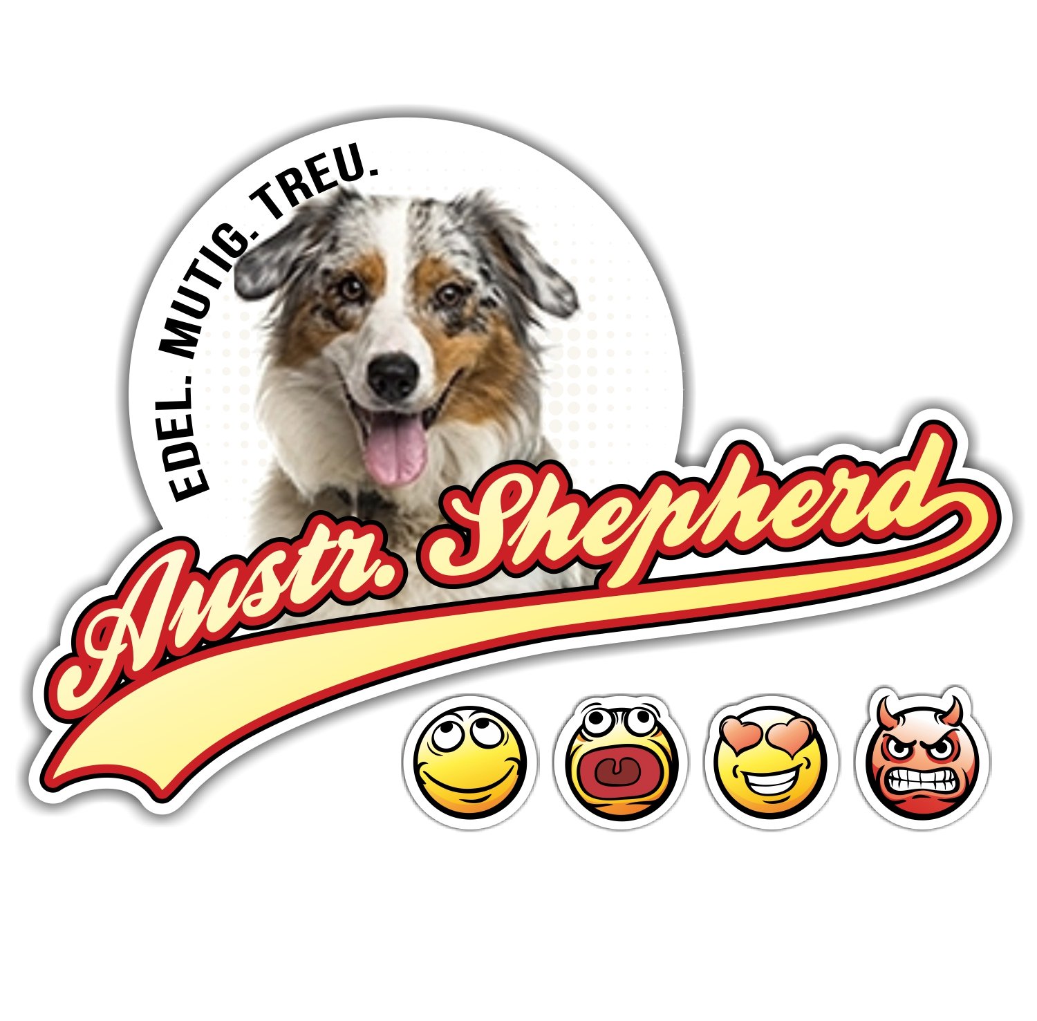 siviwonder Auto Aufkleber Australian Shepherd No.1 Blue Merle - Old School Hundeaufkleber 12cm von siviwonder