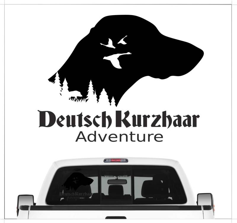 siviwonder Auto Aufkleber Deutsch Kurzhaar DK Adventure Autoaufkleber Hundemotiv Hundeaufkleber autoaufkleber Hund Folie Jagdaufkleber Jagdschwarz MATT von siviwonder