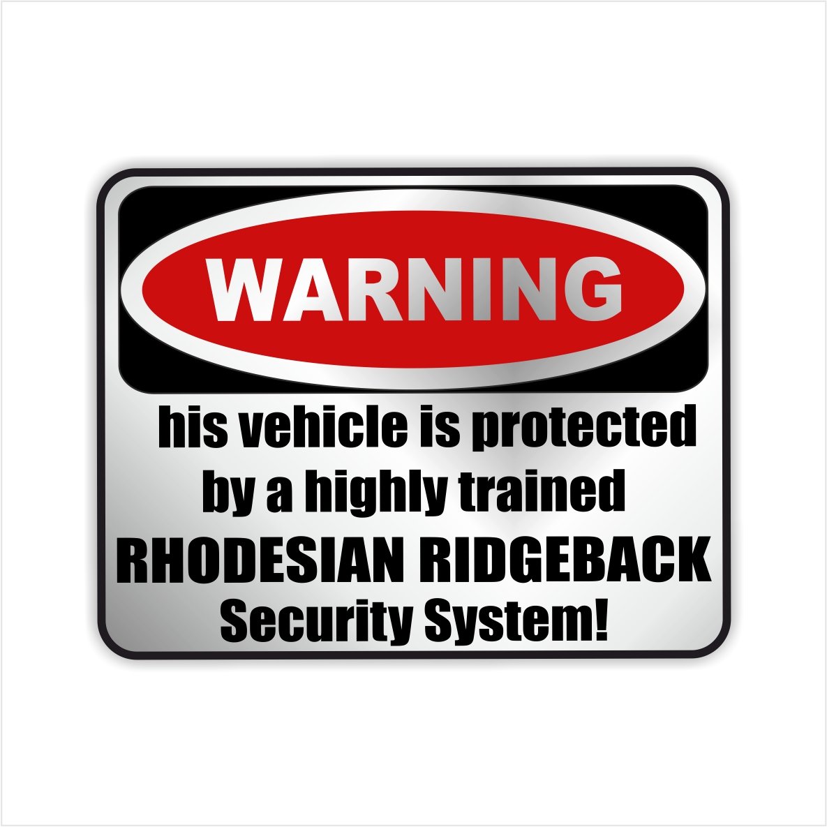 siviwonder Auto Aufkleber Rhodesian Ridgeback Warning ALARMANLAGE Hundeaufkleber Silber metallic von siviwonder