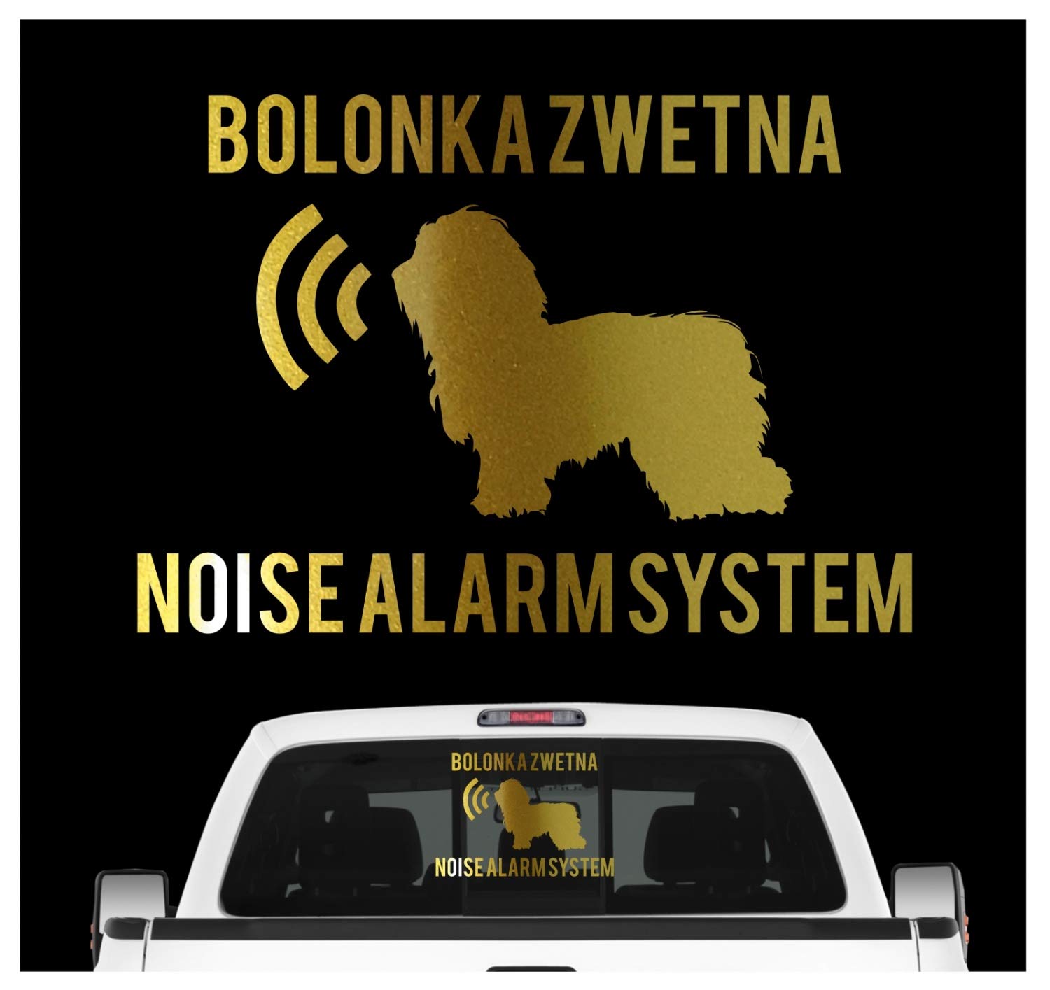 siviwonder Bolonka Zwetna Noise Alarmsystem Auto Aufkleber Hund Folie Tsvetnaya Russisch Farbe Gold Metallic, Größe 10cm von siviwonder