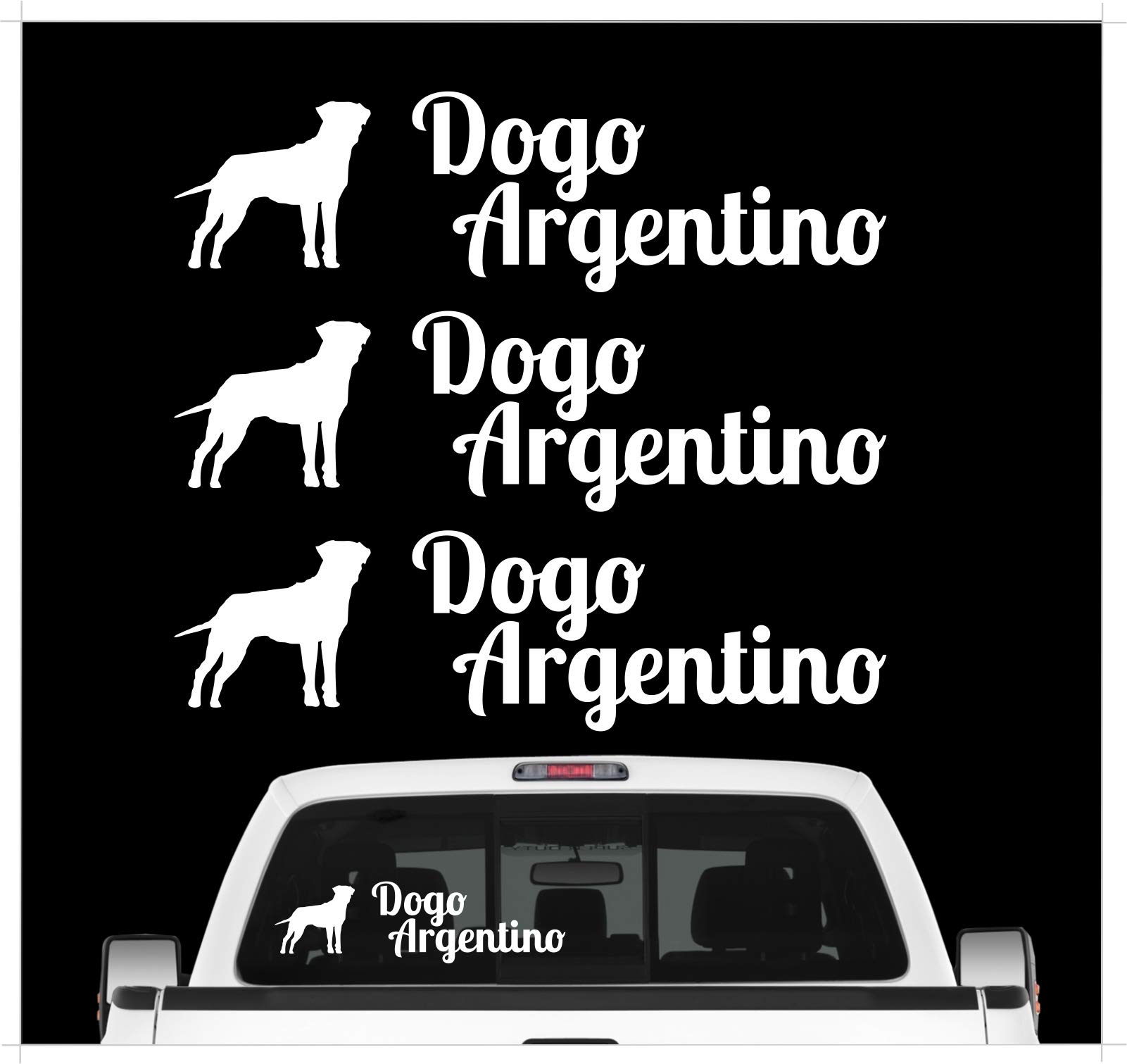 siviwonder Dogo Argentino Argentinien - 3er Set Auto Aufkleber Autoaufkleber Hundemotiv Hundeaufkleber autoaufkleber Hund Folie Aufkleber weiß von siviwonder