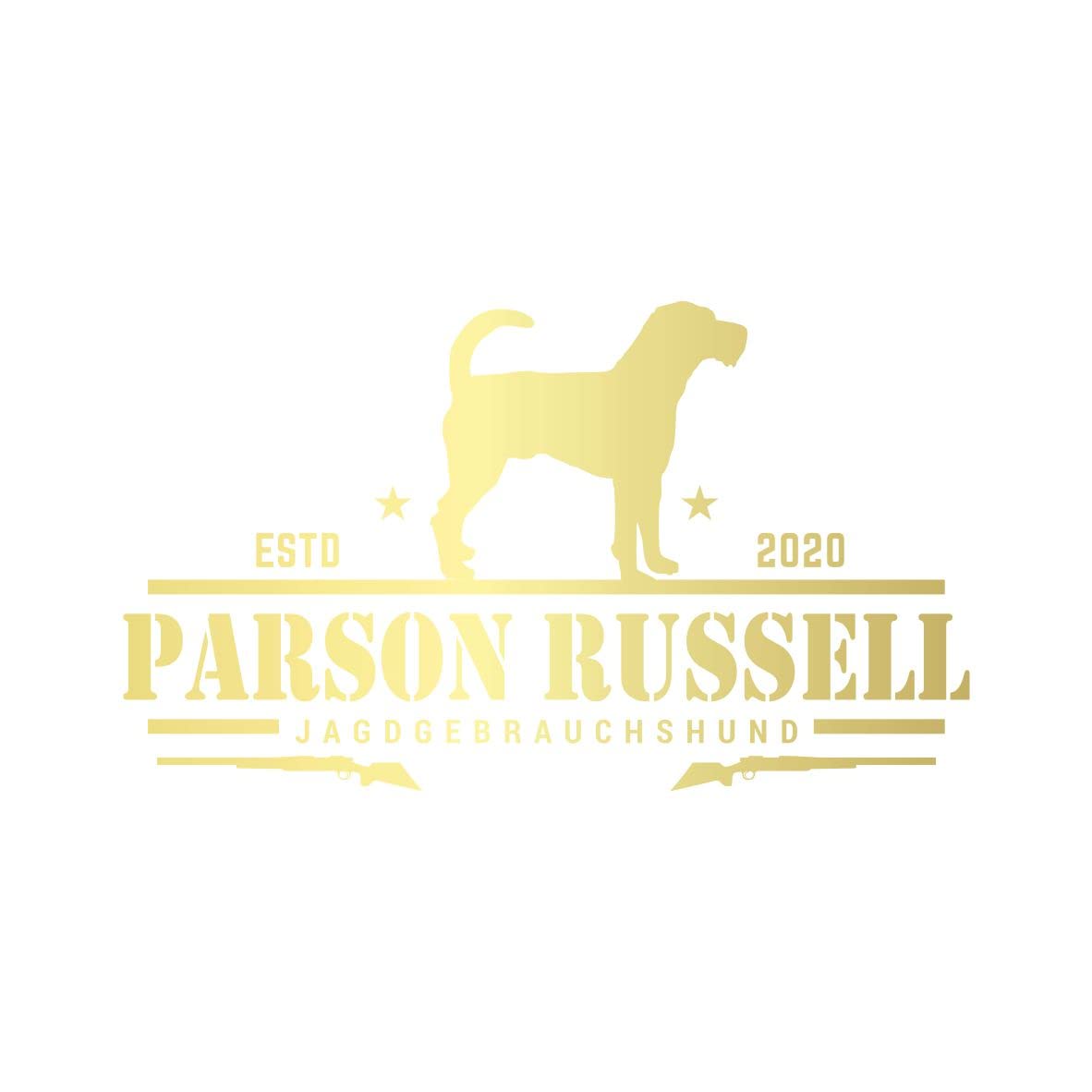 siviwonder Parson Russell Aufkleber Auto Hund Jäger Jagd Pointer Sticker Jagdgebrauchshund Farbe Gold Metallic, Größe 20cm von siviwonder