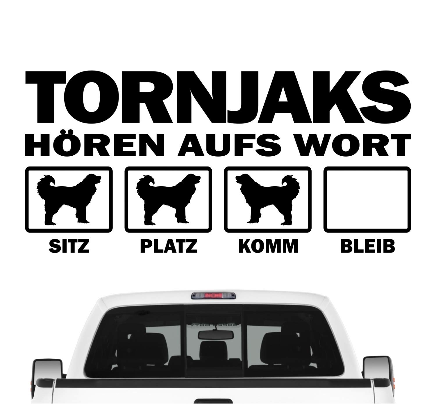 siviwonder Tornjak Kroatien hört aufs Wort Hunde Auto Aufkleber Autoaufkleber Hund Folie Farbe Schwarz, Größe 30cm von siviwonder