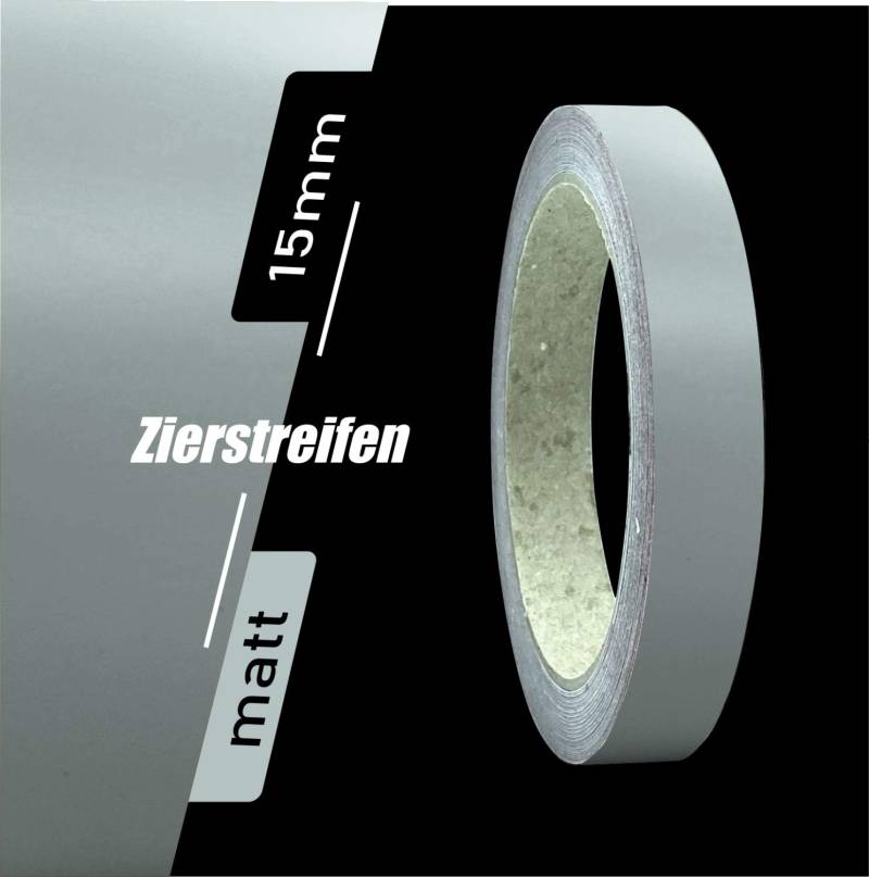 siviwonder Zierstreifen Matt grau Grey 15mm Aufkleber Länge 10m Auto Boot Klebeband Sticker von siviwonder