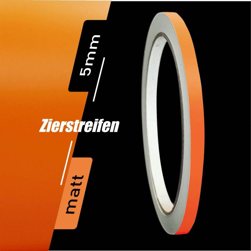 siviwonder Zierstreifen Matt orange 5mm Aufkleber Länge 10m Auto Boot Klebeband Sticker von siviwonder