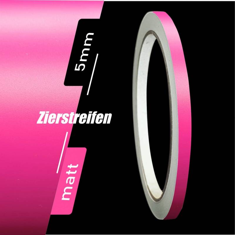 siviwonder Zierstreifen Matt pink 5mm Aufkleber Länge 10m Auto Boot Klebeband Sticker von siviwonder