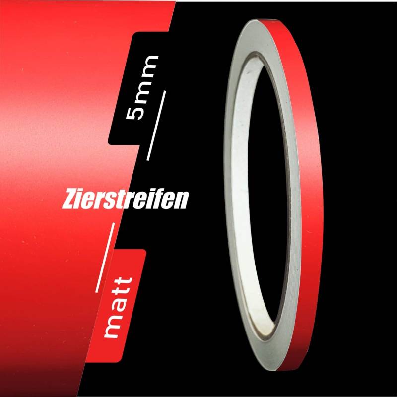 siviwonder Zierstreifen Matt rot 5mm Aufkleber Länge 10m Auto Boot Klebeband Sticker von siviwonder