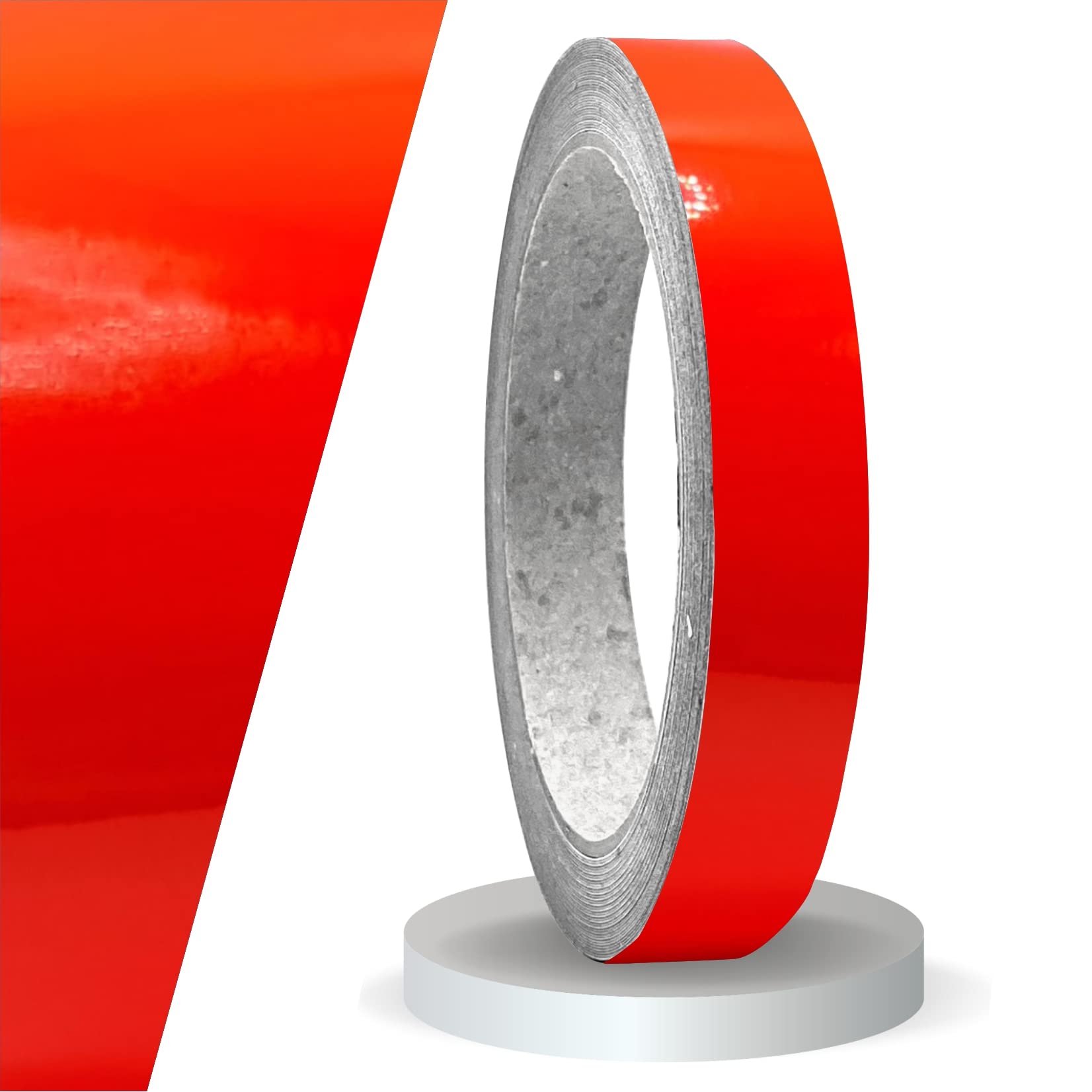 siviwonder Zierstreifen neon rot Leuchtend Glanz in 15 mm Breite und 10 m Länge Aufkleber Folie für Auto Boot Jetski Modellbau Klebeband Dekorstreifen - fluoreszierend grell rot von siviwonder